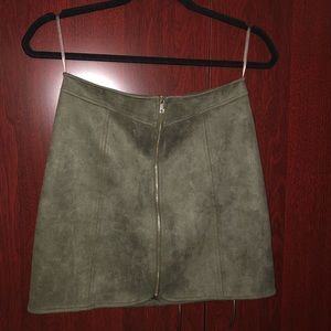 Brand New Suede Mini Skirt Olive Size Medium